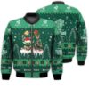 Tis The Season Christmas 2022 Baby Yoda Groot Santa Claus Deer Unisex Gift Buffalo Trace Whiskey 3D Bomber Jacket