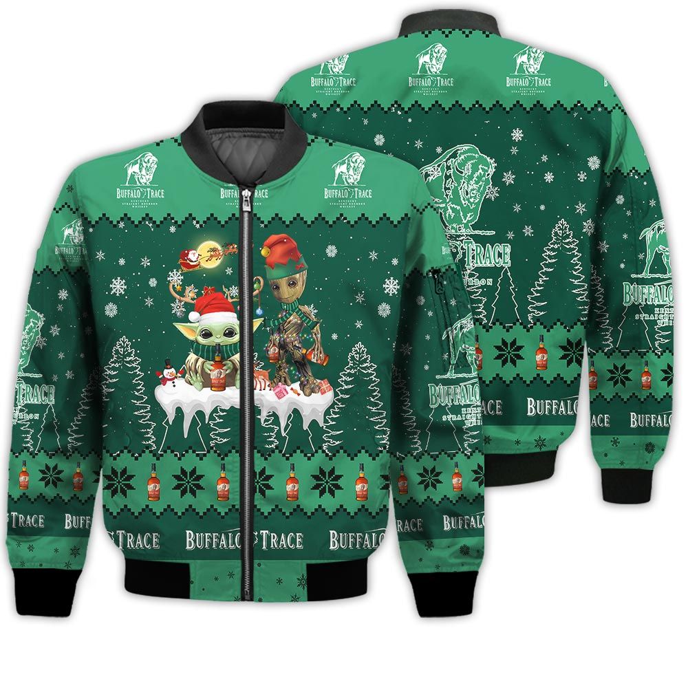 Tis The Season Christmas 2022 Baby Yoda Groot Santa Claus Deer Unisex Gift Buffalo Trace Whiskey 3D Bomber Jacket Tis The Season Christmas 2022 Baby Yoda Groot Santa Claus Deer Unisex Gift Buffalo Trace Whiskey 3D Bomber Jacket