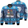 Tis The Season Christmas 2022 Baby Yoda Groot Santa Claus Deer Unisex Gift Busch Light Beers 3D Bomber Jacket