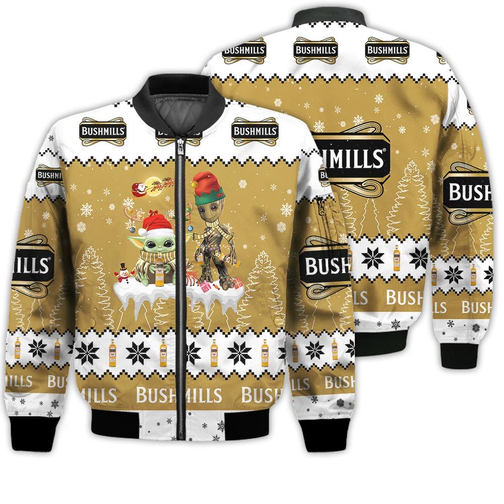 Tis The Season Christmas 2022 Baby Yoda Groot Santa Claus Deer Unisex Gift Bushmills Irish Whiskey 3D Bomber Jacket Tis The Season Christmas 2022 Baby Yoda Groot Santa Claus Deer Unisex Gift Bushmills Irish Whiskey 3D Bomber Jacket