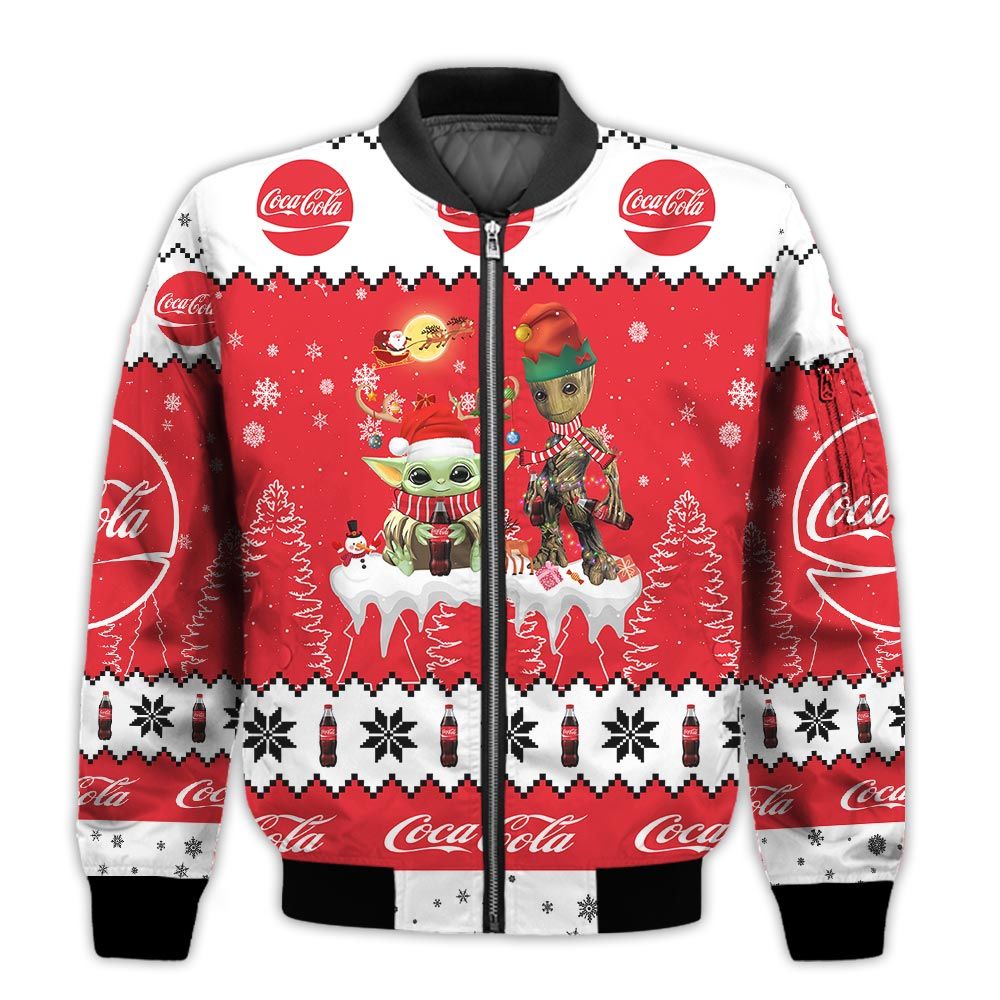 Tis-The-Season-Christmas-2022-Baby-Yoda-Groot-Santa-Claus-Deer-Unisex-Gift-Coca-Cola-Soft-Drink-3D-Bomber-Jacket-1