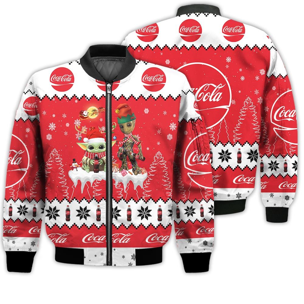 Tis The Season Christmas 2022 Baby Yoda Groot Santa Claus Deer Unisex Gift Coca Cola Soft Drink 3D Bomber Jacket Tis The Season Christmas 2022 Baby Yoda Groot Santa Claus Deer Unisex Gift Coca Cola Soft Drink 3D Bomber Jacket