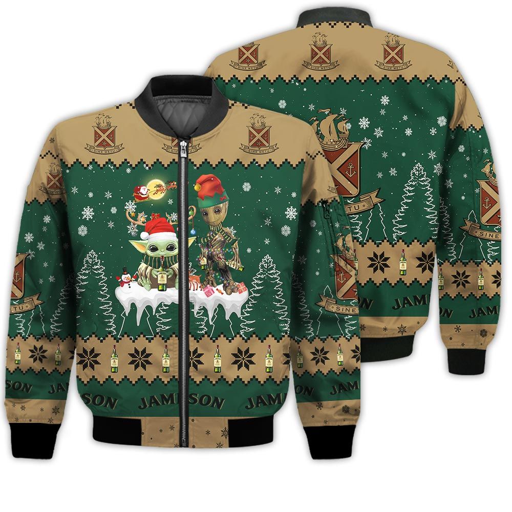 Tis The Season Christmas 2022 Baby Yoda Groot Santa Claus Deer Unisex Gift Jameson Whiskey 3D Bomber Jacket Tis The Season Christmas 2022 Baby Yoda Groot Santa Claus Deer Unisex Gift Jameson Whiskey 3D Bomber Jacket