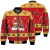 Tis The Season Christmas 2022 Baby Yoda Groot Santa Claus Deer Unisex Gift Jim Beam Whiskey 3D Bomber Jacket