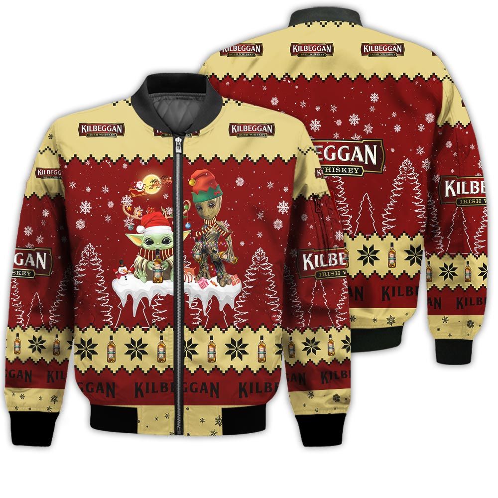Tis The Season Christmas 2022 Baby Yoda Groot Santa Claus Deer Unisex Gift Kilbeggan Whiskey 3D Bomber Jacket Tis The Season Christmas 2022 Baby Yoda Groot Santa Claus Deer Unisex Gift Kilbeggan Whiskey 3D Bomber Jacket