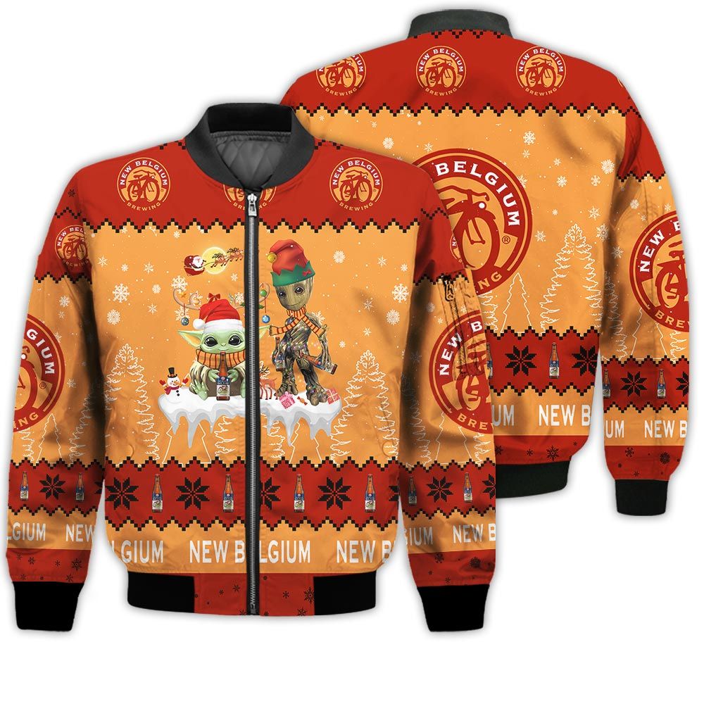 Tis The Season Christmas 2022 Baby Yoda Groot Santa Claus Deer Unisex Gift New Belgium Brewing Beers 3D Bomber Jacket Tis The Season Christmas 2022 Baby Yoda Groot Santa Claus Deer Unisex Gift New Belgium Brewing Beers 3D Bomber Jacket