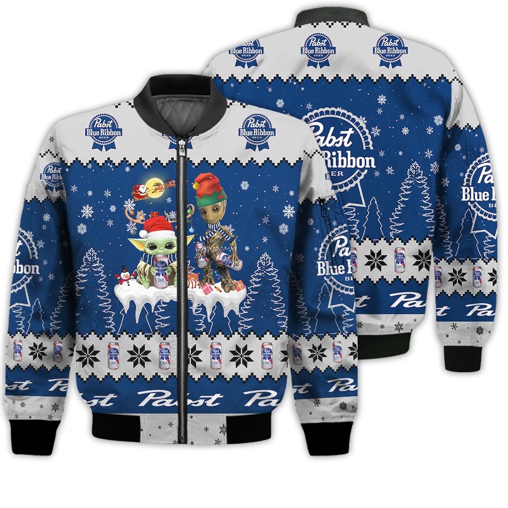 Tis The Season Christmas 2022 Baby Yoda Groot Santa Claus Deer Unisex Gift Pabst Blue Ribbon Beers 3D Bomber Jacket Tis The Season Christmas 2022 Baby Yoda Groot Santa Claus Deer Unisex Gift Pabst Blue Ribbon Beers 3D Bomber Jacket