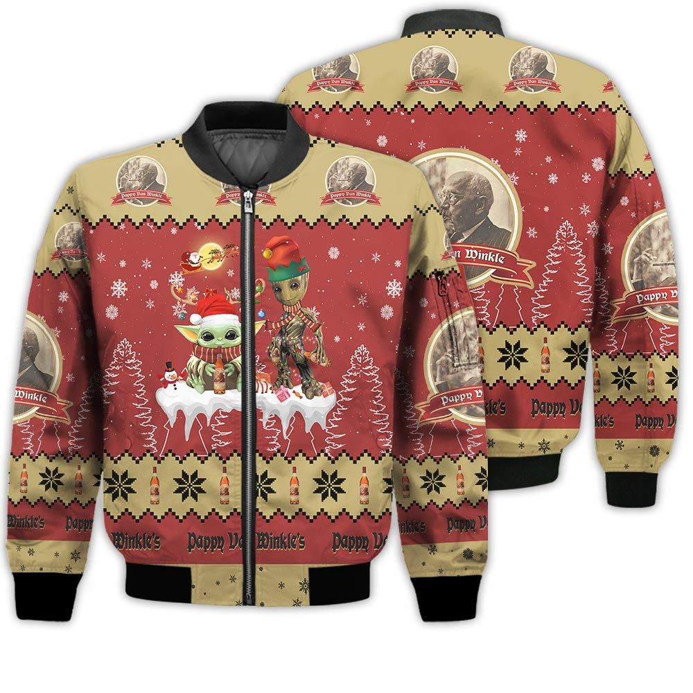 Tis The Season Christmas 2022 Baby Yoda Groot Santa Claus Deer Unisex Gift Pappy Van Winkle Whiskey 3D Bomber Jacket Tis The Season Christmas 2022 Baby Yoda Groot Santa Claus Deer Unisex Gift Pappy Van Winkle Whiskey 3D Bomber Jacket