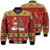 Tis The Season Christmas 2022 Baby Yoda Groot Santa Claus Deer Unisex Gift Wild Turkey Whiskey 3D Bomber Jacket
