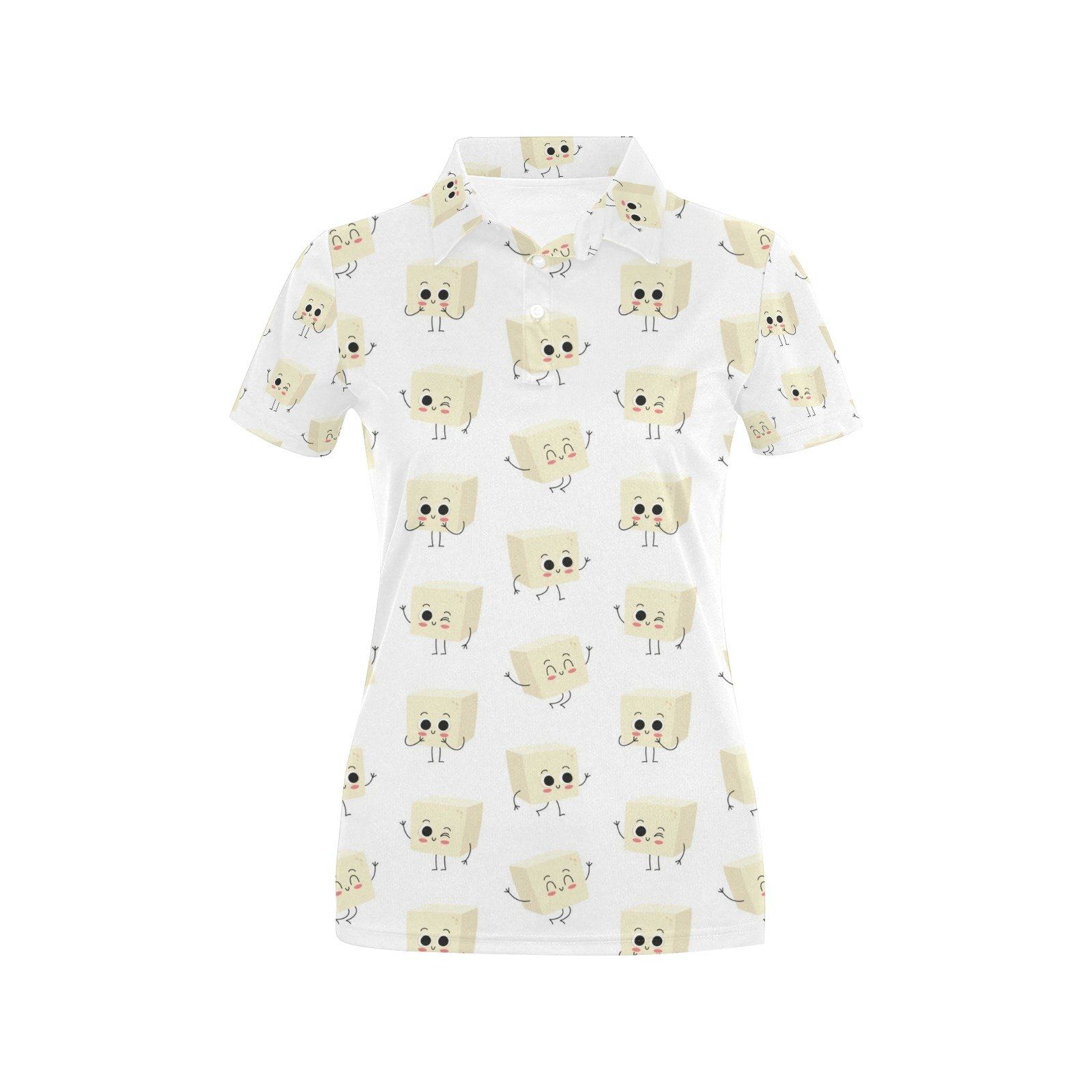 Tofu Print Design Lks301 Women'S Polo Shirt Tofu Print Design Lks301 Women'S Polo Shirt