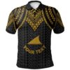 Tokelau Custom Personalised Polo Shirt - Polynesian Armor Style Gold - BN39