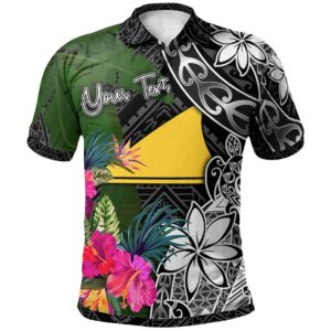Tokelau Custom Personalised Polo Shirt - Turtle Plumeria Banana Leaf - BN11