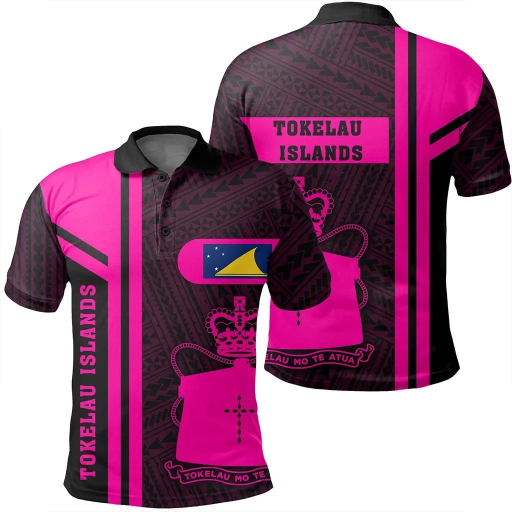 Tokelau Islands Pink Polo Shirt- Boba Style - AH - J14 Tokelau Islands Pink Polo Shirt- Boba Style - AH - J14