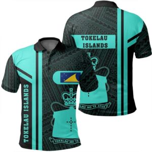 Tokelau Islands Turquoise Polo Shirt- Boba Style - AH - J14