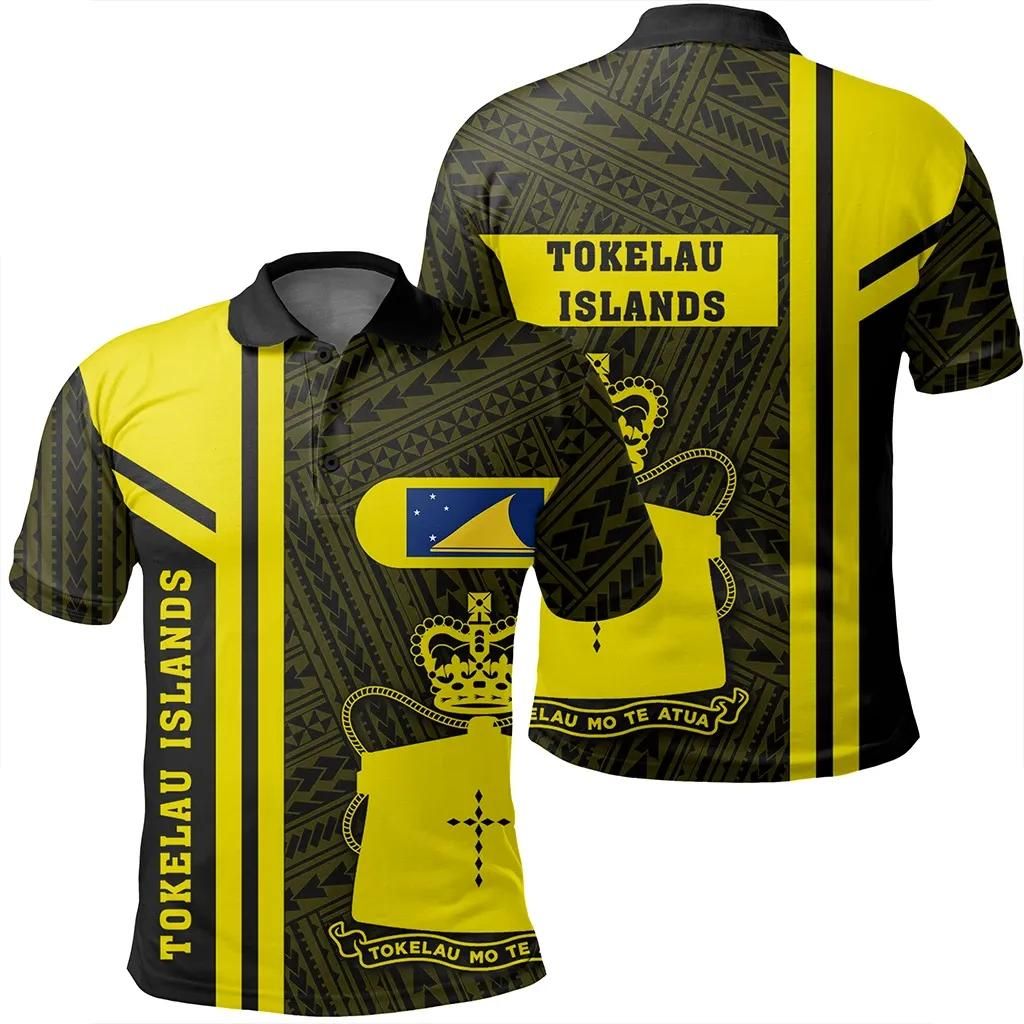 Tokelau Islands Yellow Polo Shirt- Boba Style - AH - J14 Tokelau Islands Yellow Polo Shirt- Boba Style - AH - J14