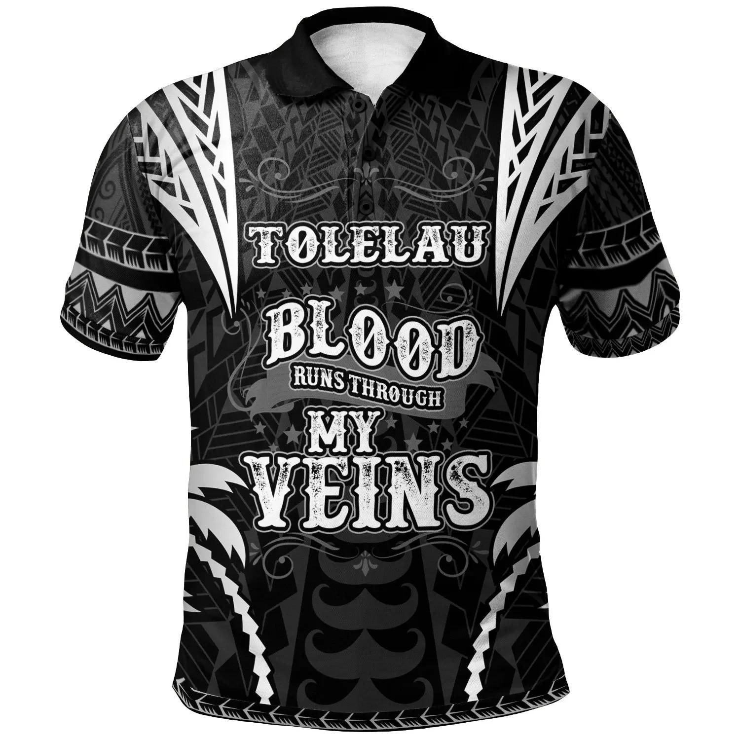 Tokelau Polo Shirt - Blood Runs Through My Veins Style Black - BN39 Tokelau Polo Shirt - Blood Runs Through My Veins Style Black - BN39