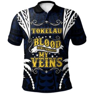 Tokelau Polo Shirt - Blood Runs Through My Veins Style Flag - BN39