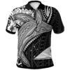 Tokelau Polo Shirt - Humpback Whale & Coat of Arms White - BN1922