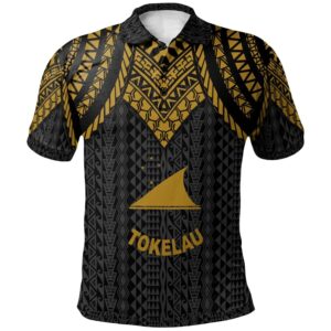 Tokelau Polo Shirt - Polynesian Armor Style Gold - BN39