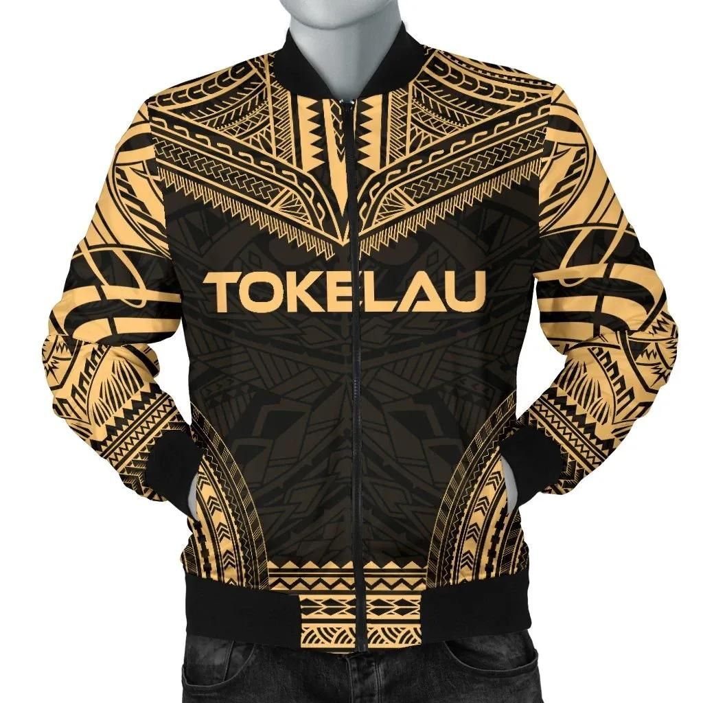 Tokelau Polynesian Chief Men's Bomber Jacket - Gold Version - Bn10 Bomber Jacket Tokelau Polynesian Chief Men's Bomber Jacket - Gold Version - Bn10 Bomber Jacket