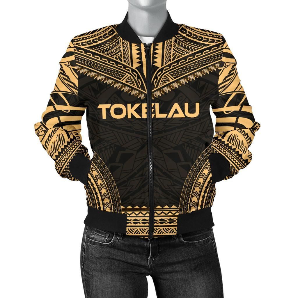 Tokelau Polynesian Chief Women'S Bomber Jacket - Gold Version - Bn10 Bomber Jacket Tokelau Polynesian Chief Women'S Bomber Jacket - Gold Version - Bn10 Bomber Jacket
