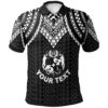 Tonga Custom Personalised Polo Shirt - Polynesian Armor Style Black - BN39