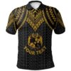 Tonga Custom Personalised Polo Shirt - Polynesian Armor Style Gold - BN39