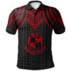 Tonga Custom Personalised Polo Shirt - Polynesian Armor Style Red - BN39