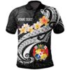 Tonga Custom Personalised Polo Shirt - Tonga Seal Polynesian Patterns Plumeria (Black) - BN25
