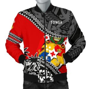 Tonga Men's Bomber Jacket Polynesian Style Fall In The Wave K7 Bomber Jacket