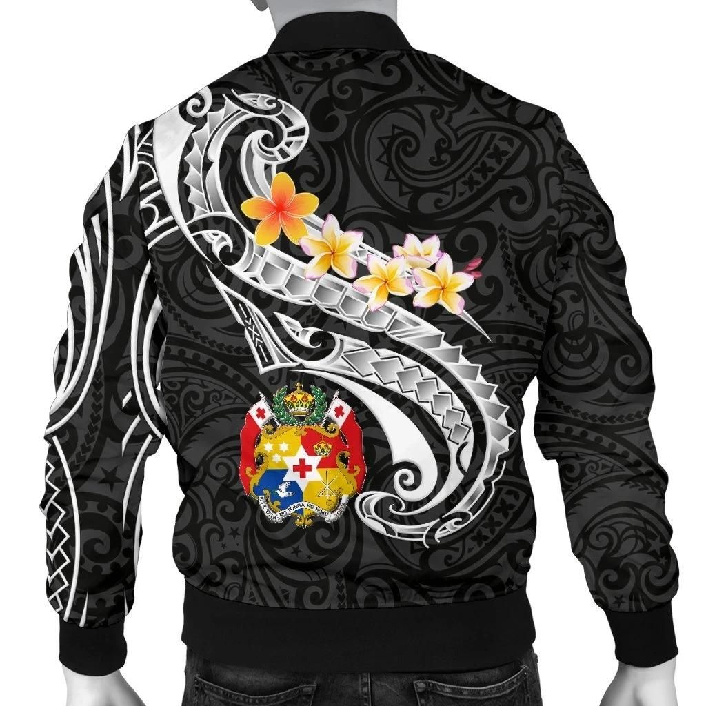 Tonga-Mens-Bomber-Jacket-Tonga-Seal-Polynesian-Patterns-Plumeria-Black-BN25-Bomber-Jacket-1