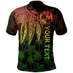 Tonga Personalised Polo Shirt - Polynesian Wings (Reggae) - BN15