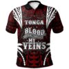 Tonga Polo Shirt - Blood Runs Through My Veins Style Flag - BN39