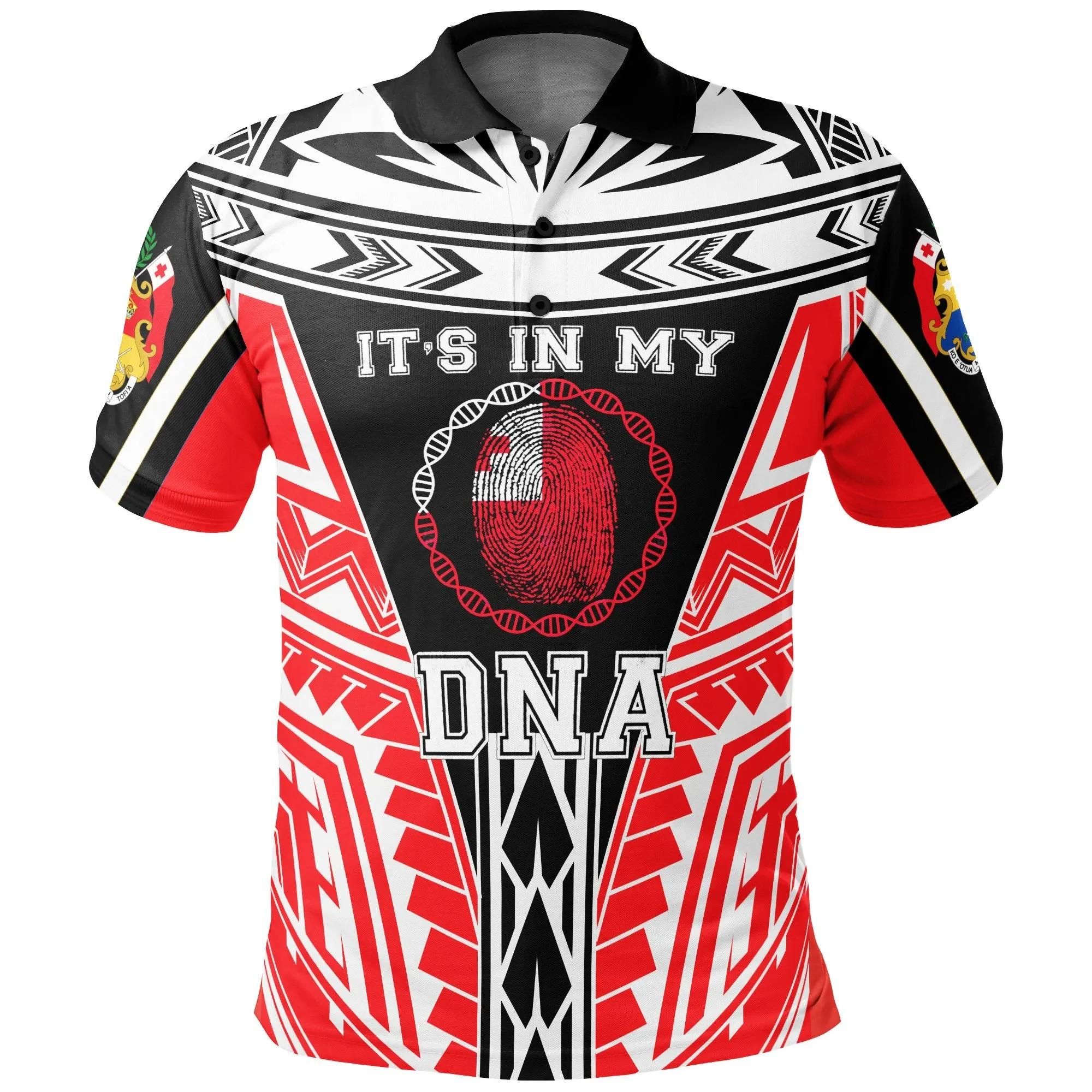 Tonga Polo Shirt - It's In My DNA White Red Color - BN20 Tonga Polo Shirt - It's In My DNA White Red Color - BN20