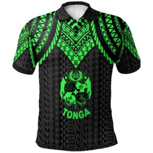 Tonga Polo Shirt - Polynesian Armor Style Green - BN39