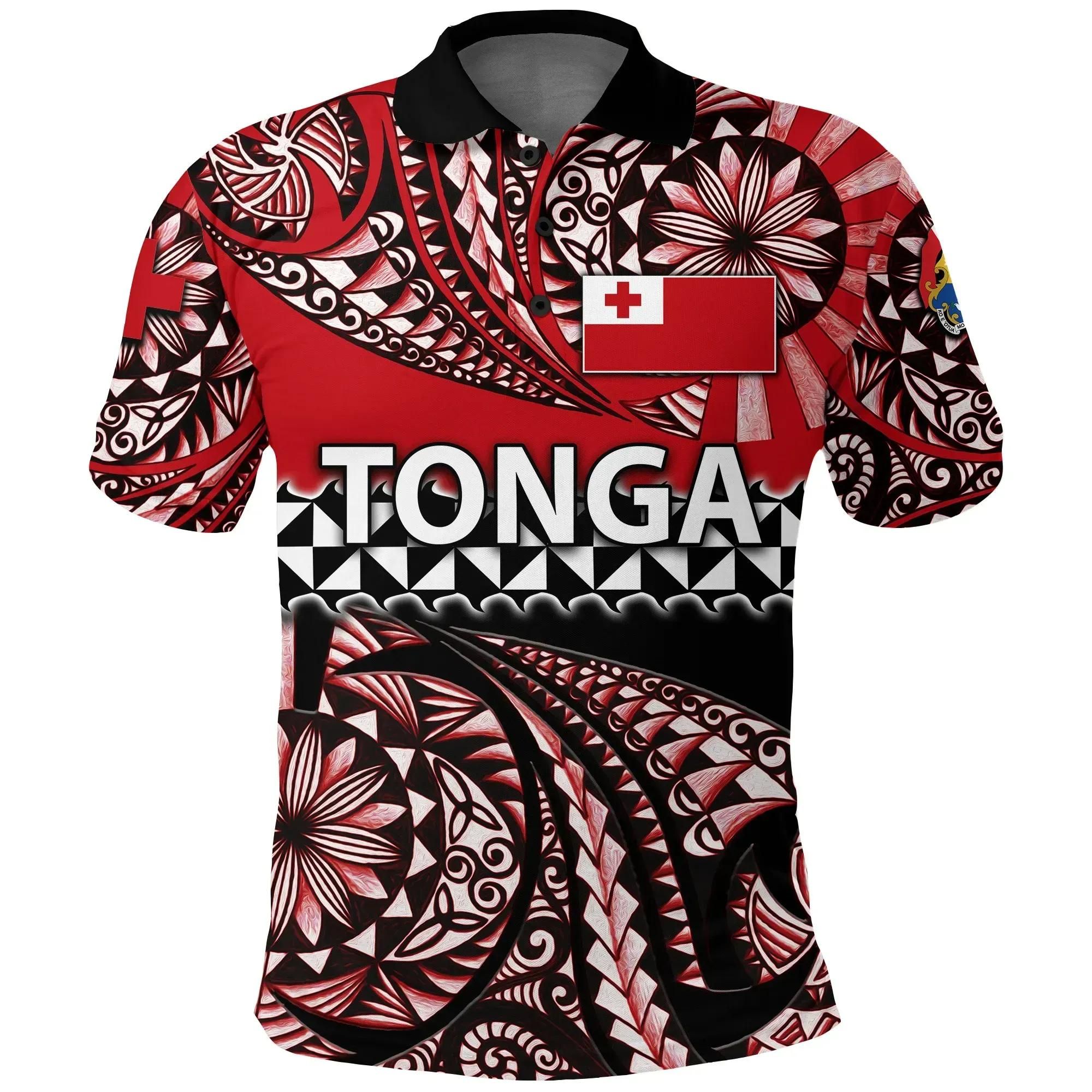 Tonga Polo Shirt Polynesian Tattoo Tongan Tapa K4 Tonga Polo Shirt Polynesian Tattoo Tongan Tapa K4
