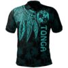 Tonga Polo Shirt - Polynesian Wings (Turquoise) - BN15