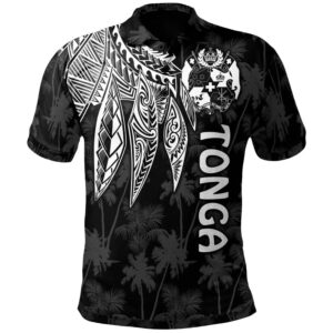 Tonga Polo Shirt - Polynesian Wings (White) - BN15