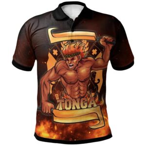 Tonga Polo Shirt - The Fire Knife Dance - BN29