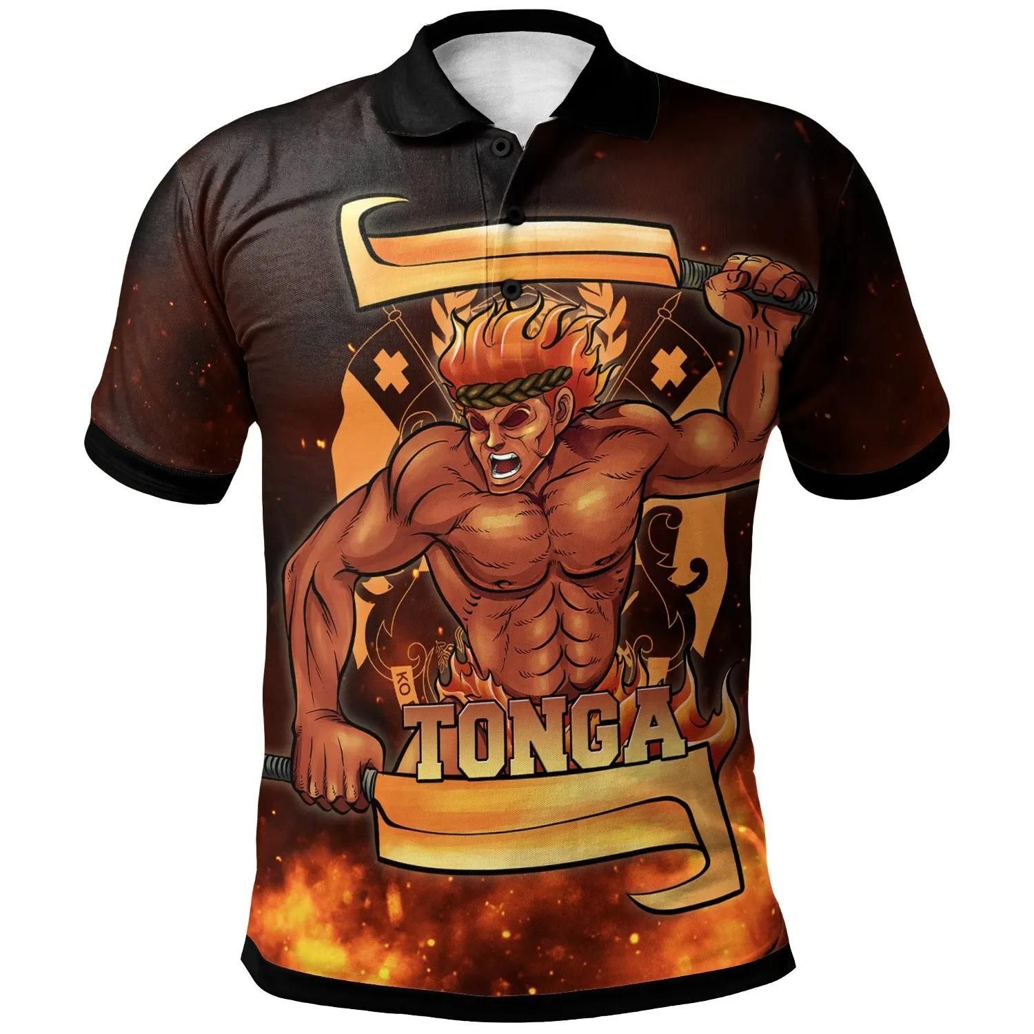 Tonga Polo Shirt - The Fire Knife Dance - BN29 Tonga Polo Shirt - The Fire Knife Dance - BN29