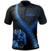 Tonga Polo Shirt - Tonga Coat Of Arms With Polynesian Tattoo Blue - BN22