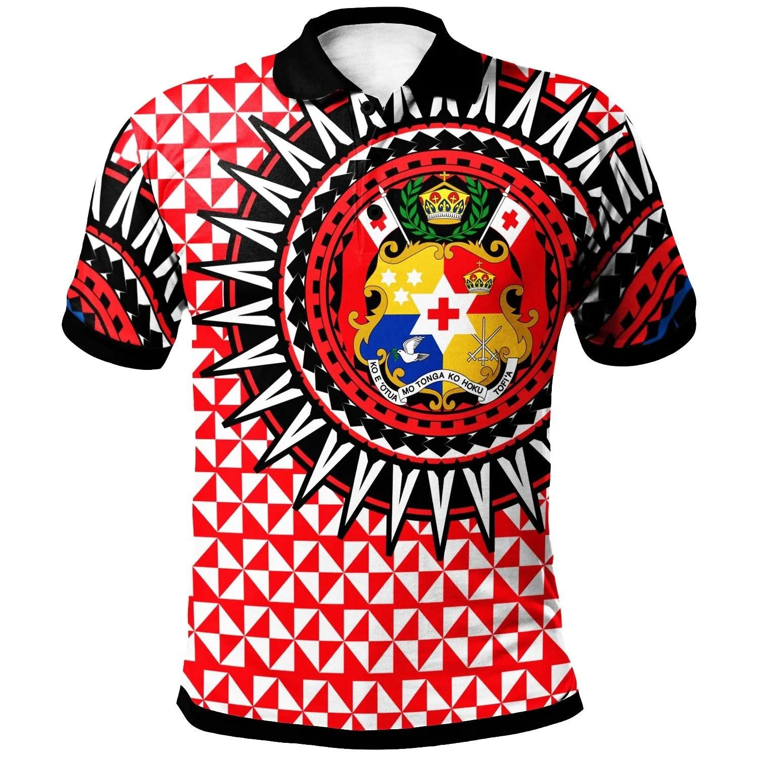 Tonga Polo Shirt - Tonga Manulua Pattern - BN20 Tonga Polo Shirt - Tonga Manulua Pattern - BN20