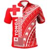 Tonga Polo Shirt - Unique Barcode White Red - BN20