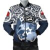 Tonga Polynesian Bomber Jacket (Men)  - Tongan Pride (Blue) - BN15 Bomber Jacket