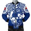 Tonga Polynesian Bomber Jacket (Men)  - Tongan Pride (Bright Blue) - BN15 Bomber Jacket