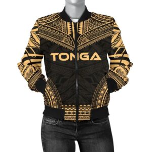 Tonga Polynesian Chief Women'S Bomber Jacket - Gold Version - Bn10 Bomber Jacket