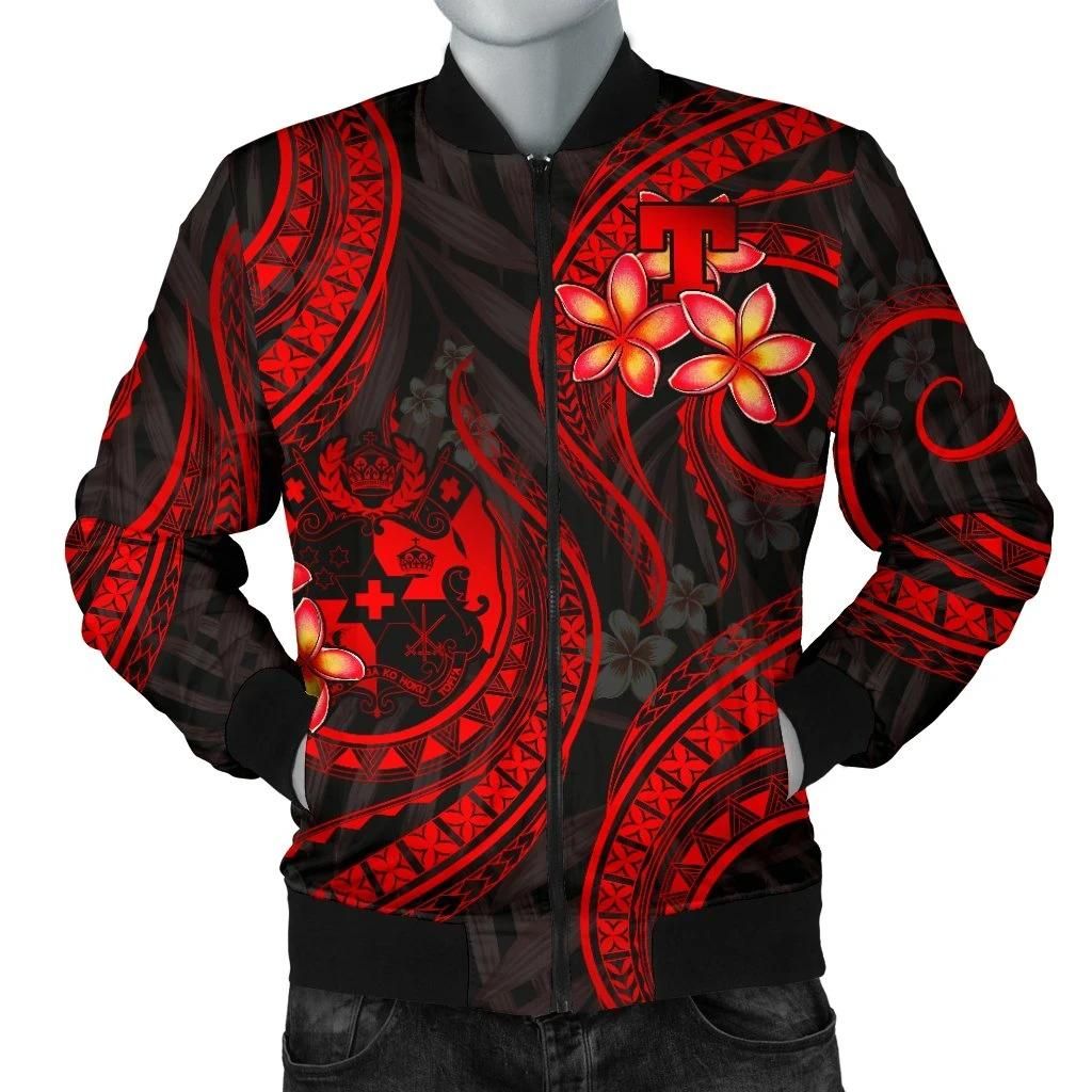 Tonga-Polynesian-Men-Bomber-Jacket-Red-Plumeria-BN11-Bomber-Jacket-1