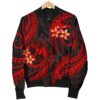 Tonga Polynesian Men Bomber Jacket - Red Plumeria - BN11 Bomber Jacket