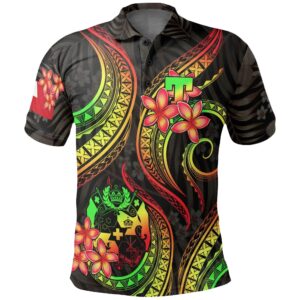 Tonga Polynesian Polo Shirt - Reggae Plumeria - BN11