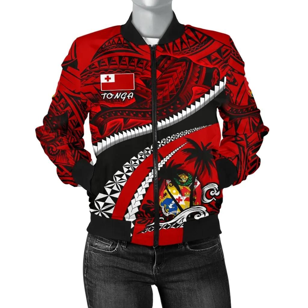 Tonga Polynesian Shark Tattoo Women's Bomber Jacket K4 Bomber Jacket Tonga Polynesian Shark Tattoo Women's Bomber Jacket K4 Bomber Jacket